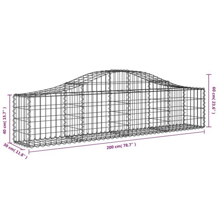 VidaXL 3x Arched Gabion Baskets Arched Gabion Cages Gabion Walls Garden Fences Terrace Outdoor 3145368