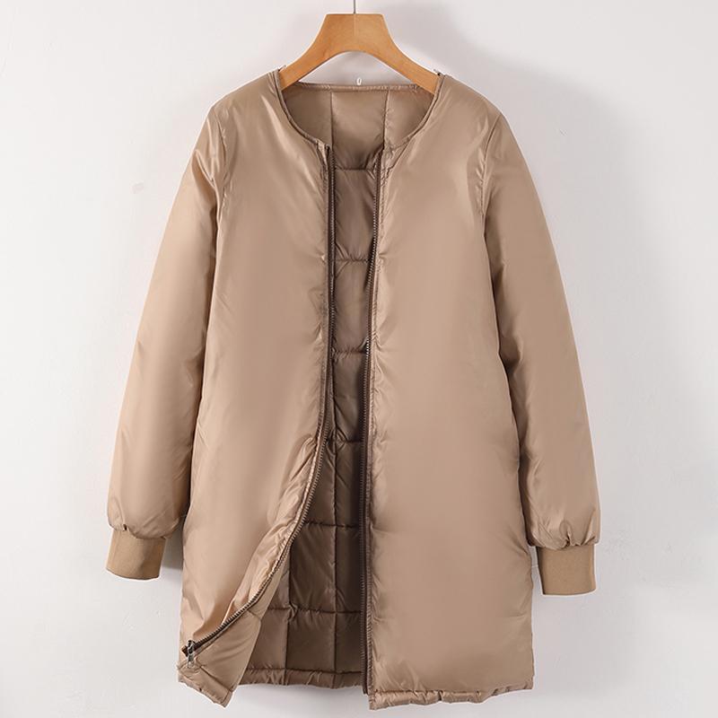 Giacche lunghe con collo in pelliccia sintetica per donna, nuova fodera invernale, cappotto imbottito femminile staccabile, parka invernale stile coreano con cappuccio