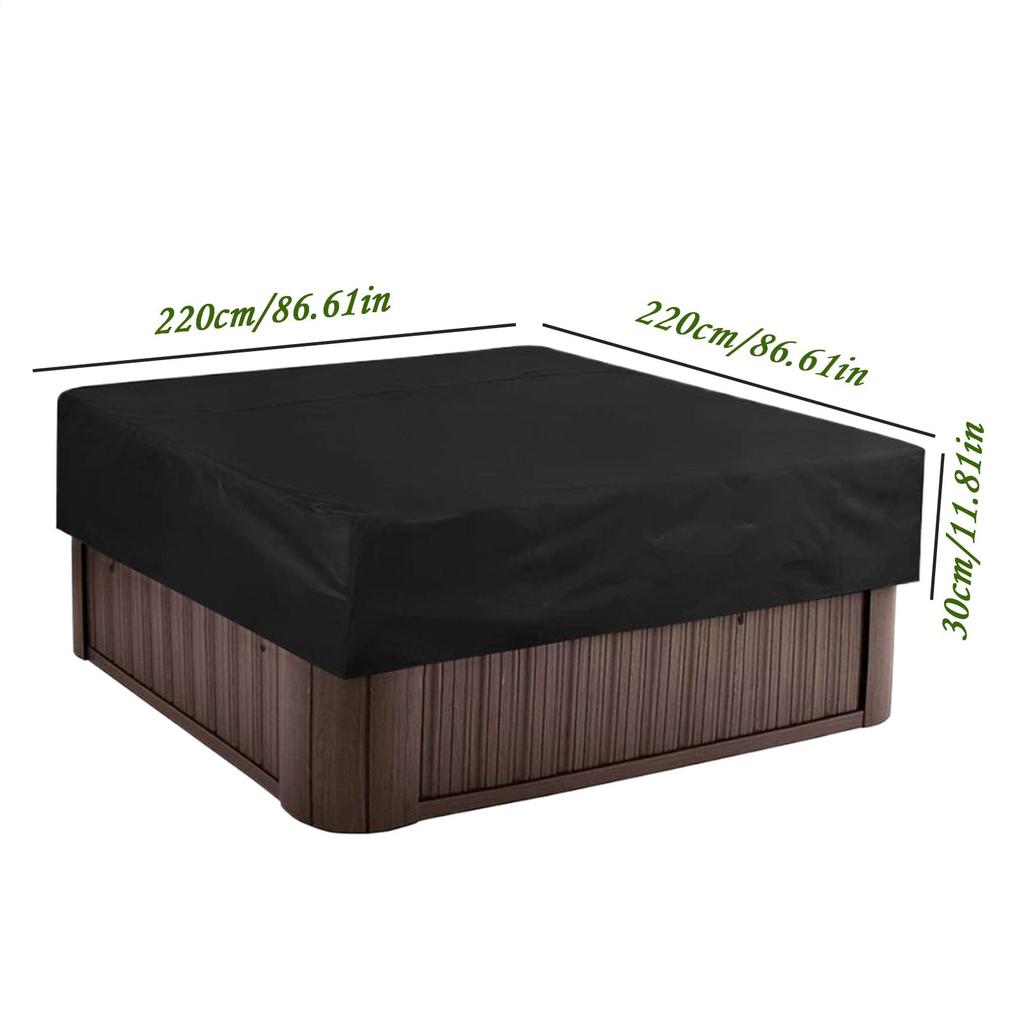 Spa Cover Protector Waterproof Square Replacement UV Protection Spa Covers For Hot Tub For Outdoor Garden Backyard Deck Poolside