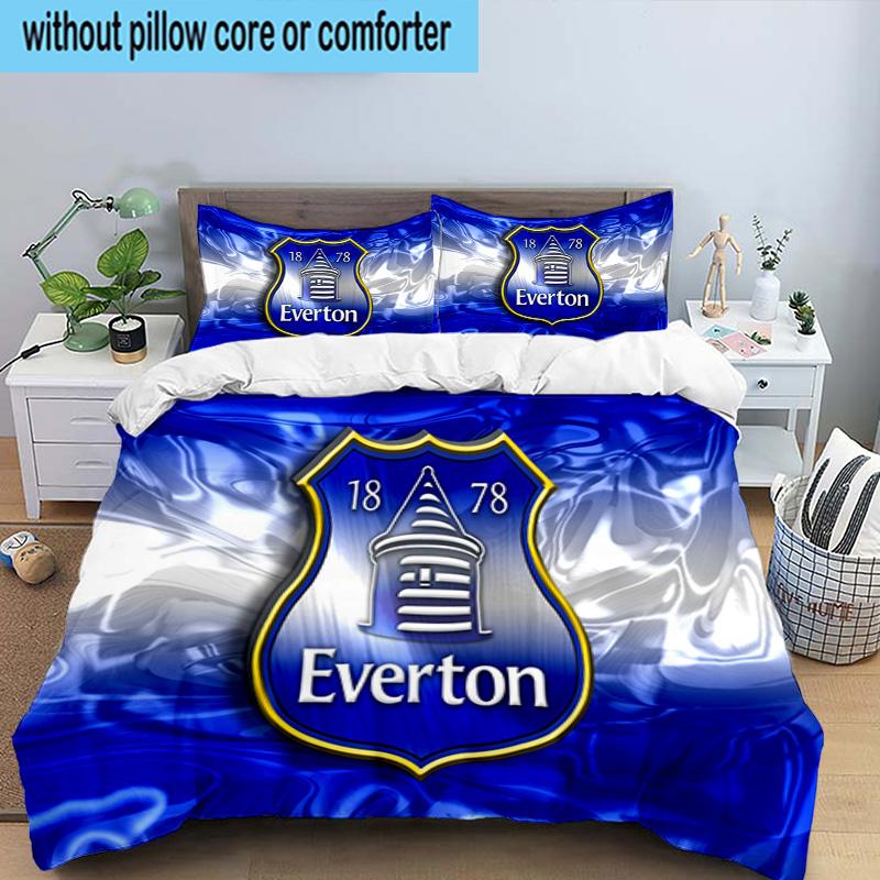 Everton Football Club Crest 3PCS Bedding set,Ideal for1pc Duvet Cover And 2pcs Pillowcases Perfect for Christmas gift,Ideal for Bedroom, Dormitory