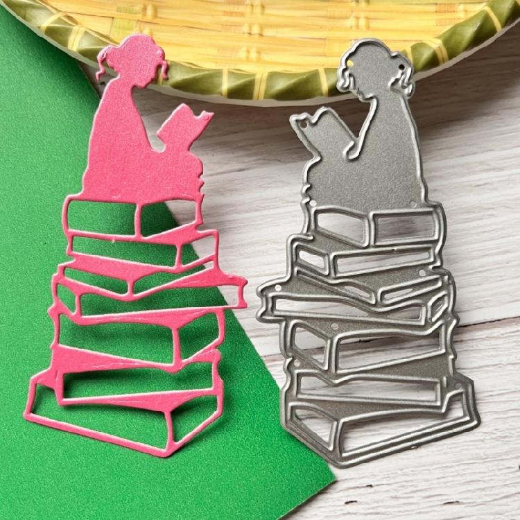 Čtení Knihy Kovové Výseky Šablona pro Ražbu Šablona Scrapbooking pro Výsek Karty