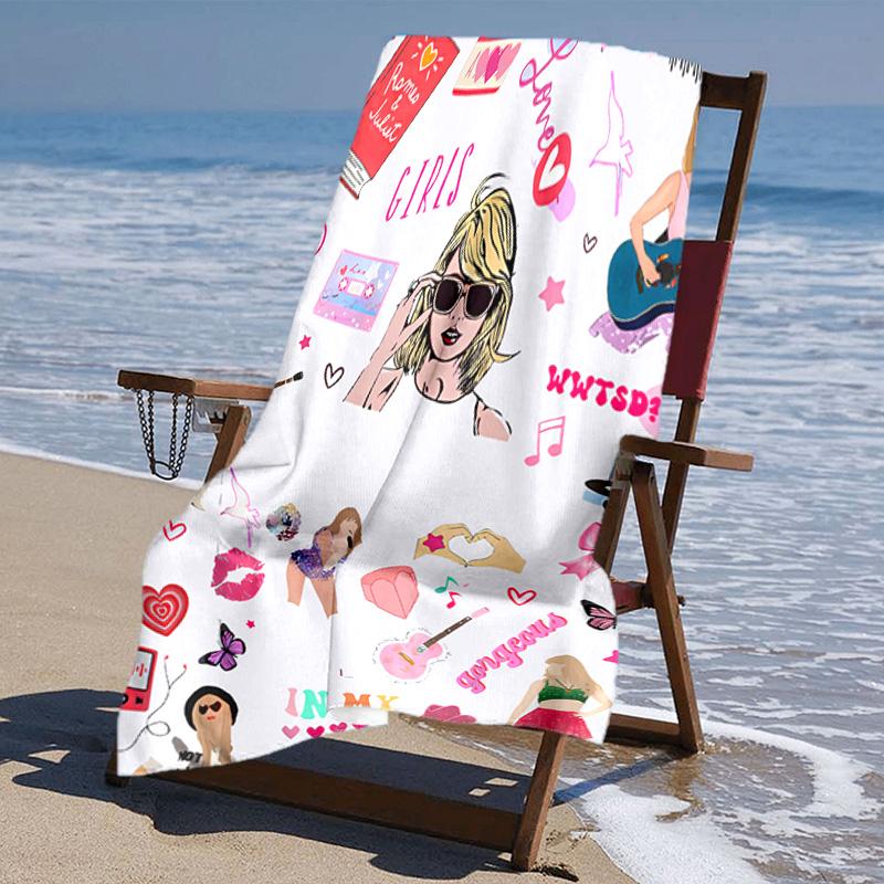 Proof Beach Towel with Taylor Swift Pattern - Soft,absorbent,quick-drying,machine Washable - Perfect for Swimming,camping,bathing