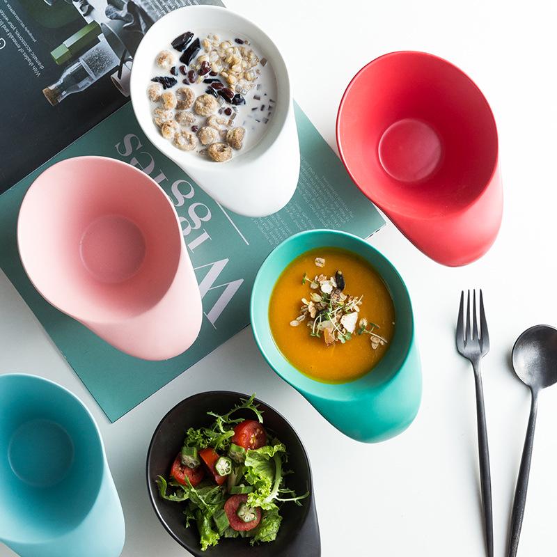 Personalized Ceramic Soup & Salad Bowl with Handle for Home & Restaurant