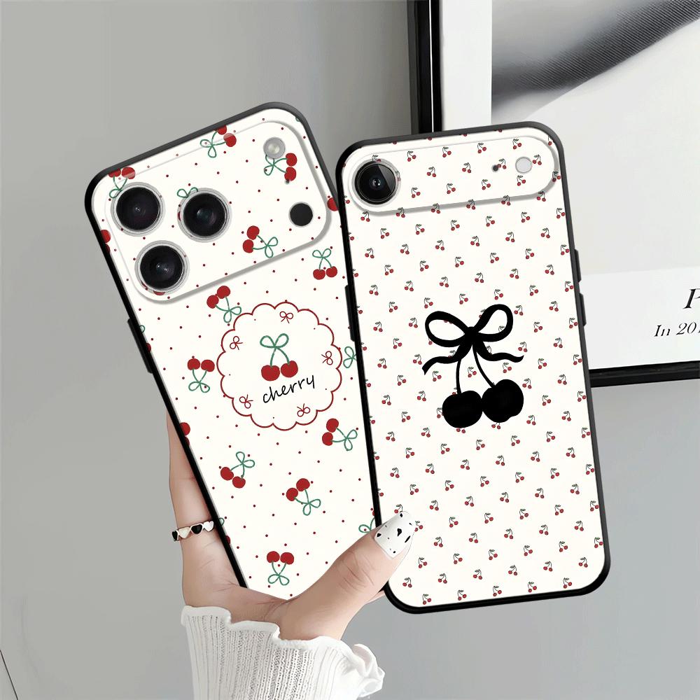 Cartoon Cherry Funda Phone Cover Case for Apple iPhone 17 Pro Max 12 13 14 Air 16 15 Pro 7 8 XR XS MAX 11