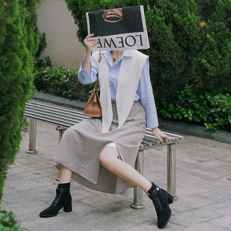 Fashion Ankle Boots for Women Elegant With Medium Heels Large Size Warm Fashion 2024 Woman Short Shoes Designer Luxury Trend Y2k Booties