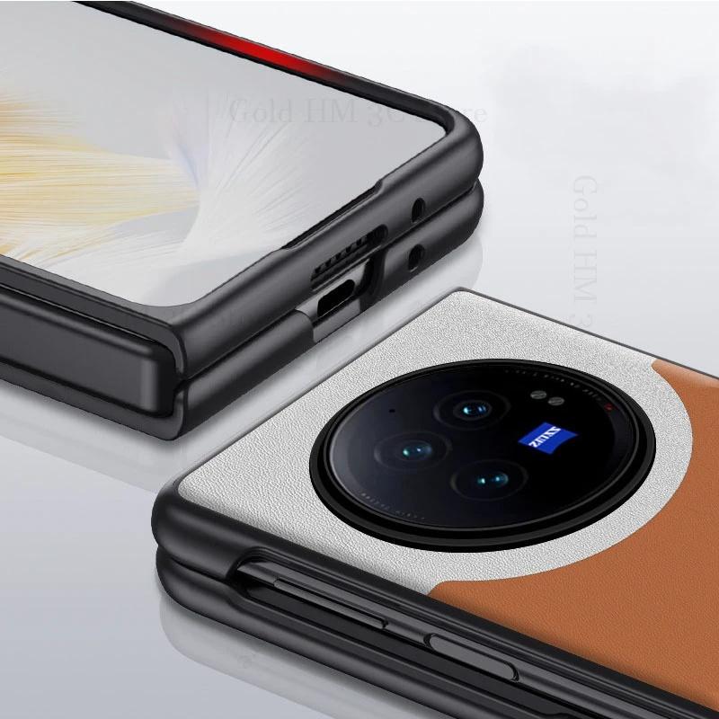 Kožený nárazuvzdorný kryt na telefon Fundas For Vivo X Fold3 Pro 5G Splice pro VIVO X Fold 3 Pro 5G Flip Ochranný kryt na telefon pro Vivo X Fold 3 Pro Coque
