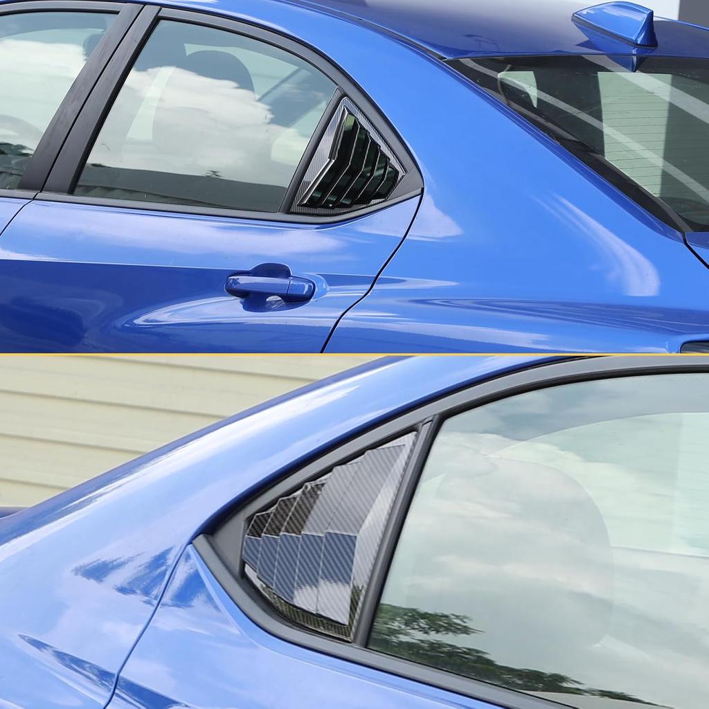 Rear Side Window Louver Cover Compatible with WRX 2022 2023, Car Side Window Shutters Air Vent Shades Cover Trim, Rear Quarter Trim Pair Accessories