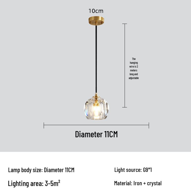 Luxury Crystal Bedside Hanging Lamp: Modern High-End Design for Bedroom or TV Wall