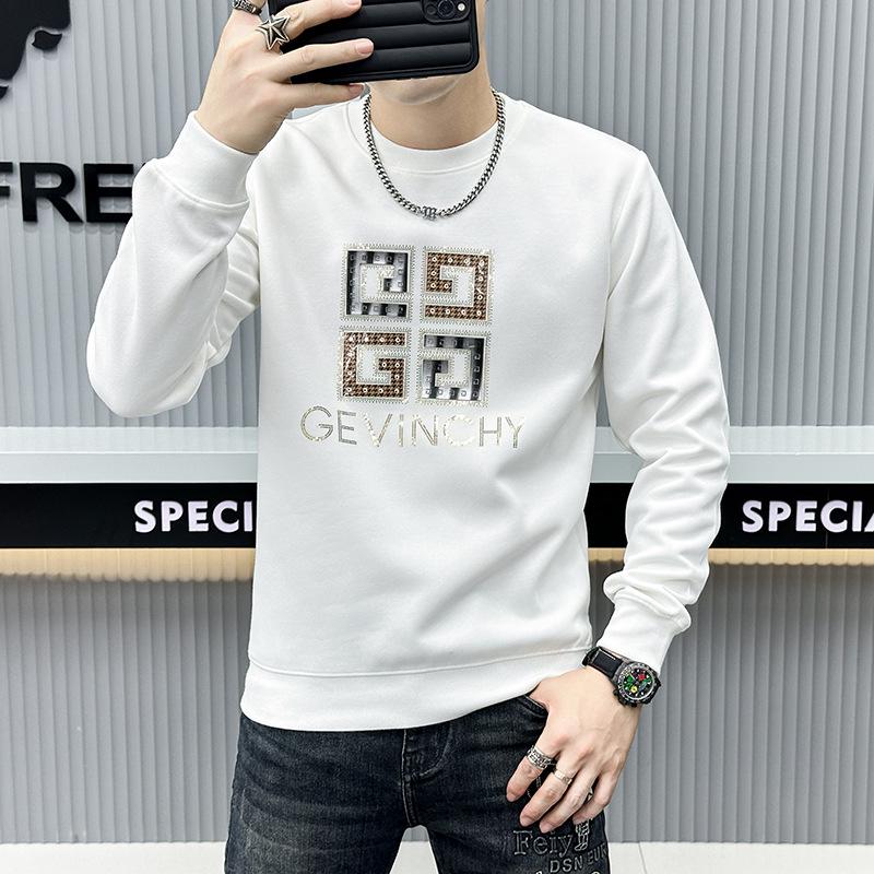 

Men s High-End Trendy Crew Neck Sweatshirt - Autumn/Winter European Streetwear 3XL
