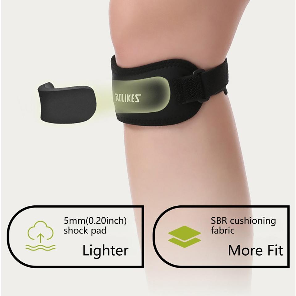 Aolikes 1 Stück Patella Kniebandage-Knieunterstützung und Schmerzlinderung, Laufen, Wandern, Basketball, Knie des Springers, Verstellbarer Riemen Patellar