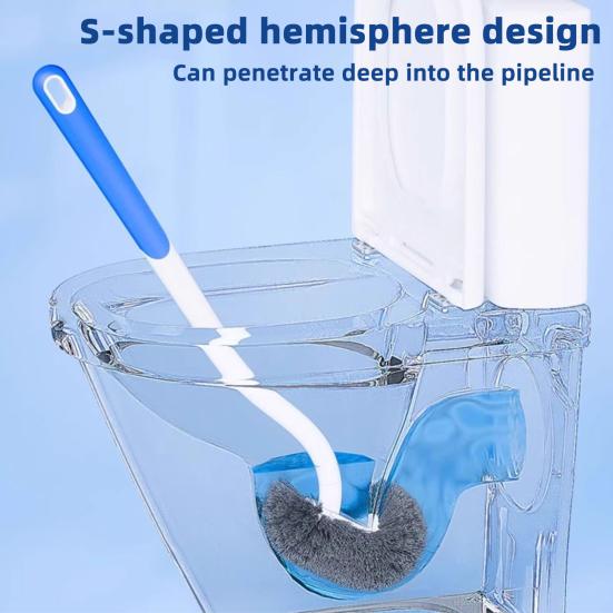

Toilet Brush with Suspension Design Hemisphere Head Extended Handle Suspension Style Toilet Brush Bathroom Cleaning Tool