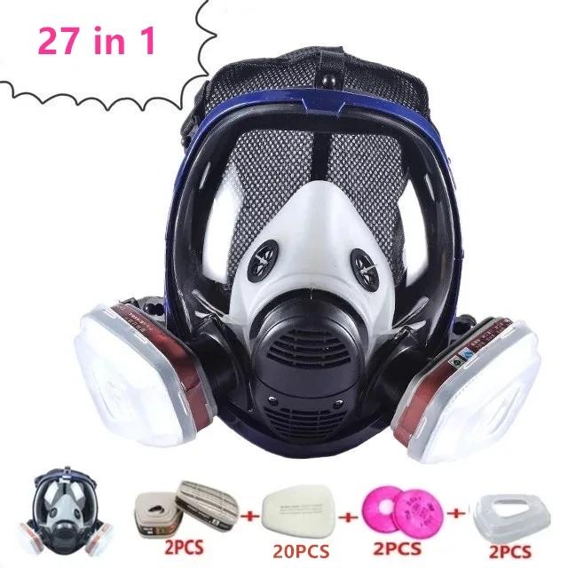 Mask with Carbon Filter for Safety Protection, Full Face Respirator, Working Chemical, 6800 Industrial Spra