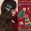 1/2-Piece Cute Christmas Hair Clips -Santa Snowman Handmade Knit Hairpin Kawaii Festive Hair Accessory Bb Clips For Kids Girls