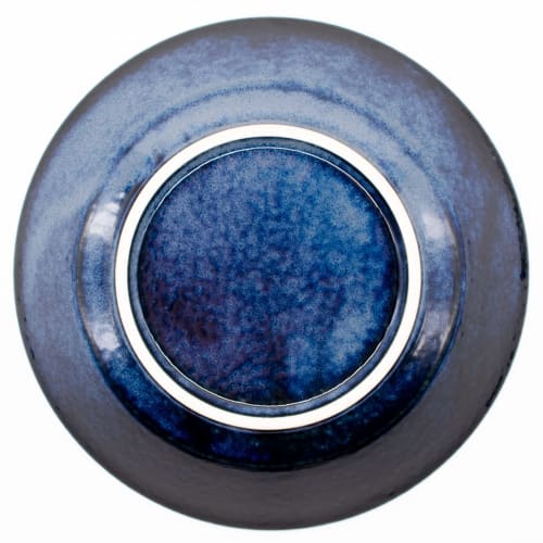 Aito "Natural Color" Curry/Pasta Plate, Approx. 21cm, Navy, Mino Ware, Dishwasher and Microwave Safe, Made in Japan, 517016