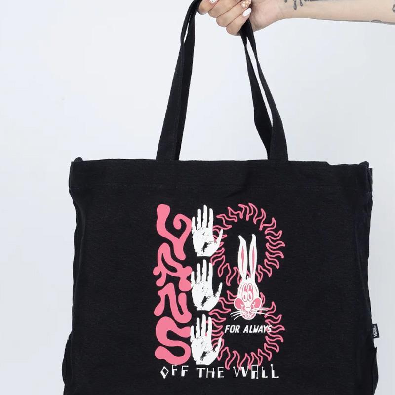 New Vans Cotton Tote Bag, Shopping Bag, Shoulder Bag, Crossbody Bag, Handbag Regular Unisex Black VN000HE9BLK