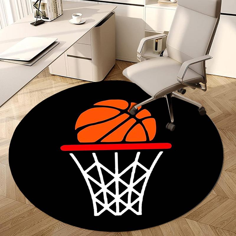 1pc Office Carpet Chair Mats Basketball Hoop Icon Perfect for Decorating Office Chairs, Living Rooms, Or Bedrooms.YDT052