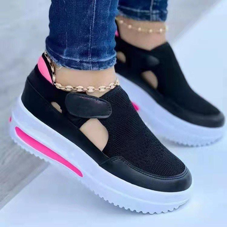 

Sports women s shoes new casual shoes lazy platform mesh fly-woven shoes 43 рожевий