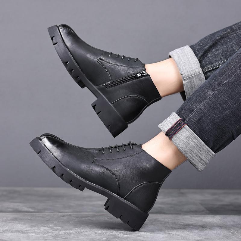 Business- und Freizeit-High-Top-Herrenlederschuhe Klassischer minimalistischer Designstil Hochzeit täglich Büro Schwarz Heiß verkaufte Schuhe