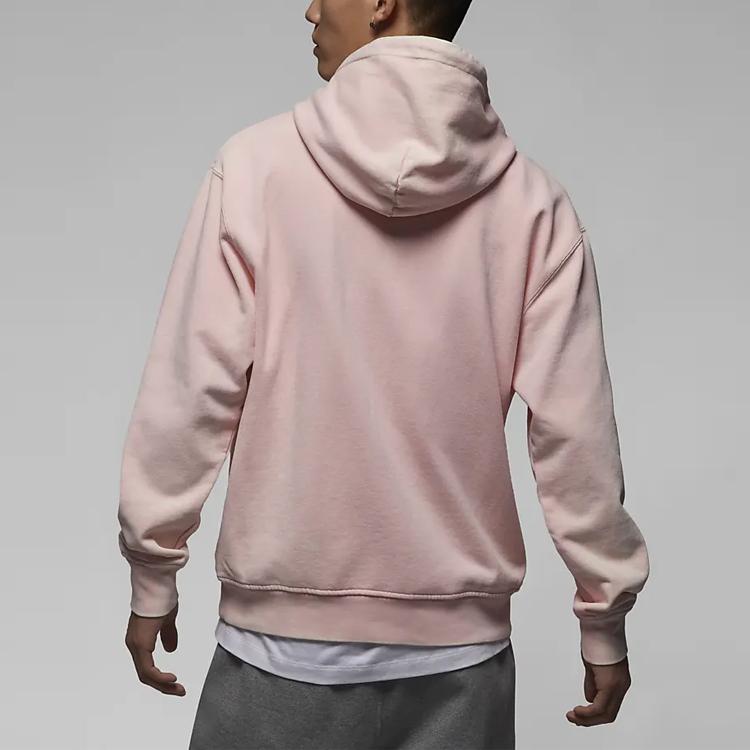Air Jordan Solid Logo Patch Sports Casual Loose Pullover Hoodie Men Tops Light-Pink DR3088-610
