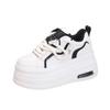 Fashion Ladies Designer Little White Shoes Spring Autumn Women Lace-up Leather Leisure Boards Shoes Increased Round-toe Casual Sneakers