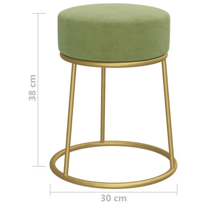 VidaXL Round Stool Mustard Green Velvet, 1.91 Kg
