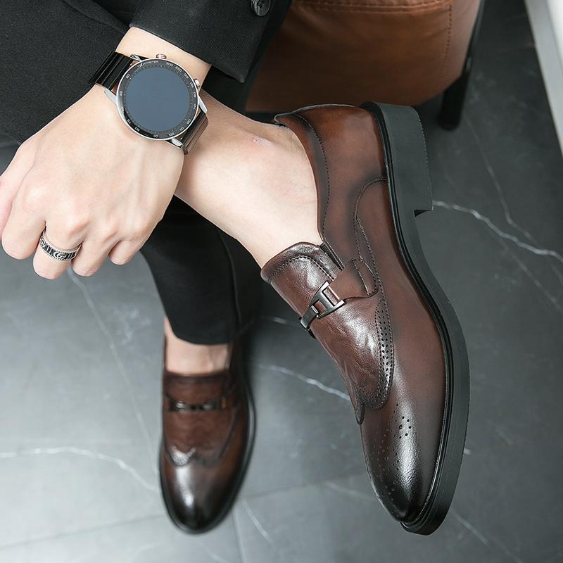 Модные итальянские новые мужские туфли-лоферы — фото 7