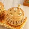 Golden Seasoning Jar Hollowed-out Metal Golden Salt Shaker Kitchen Storage Box Seasoning Box Spice Jars Set Salt Organizer