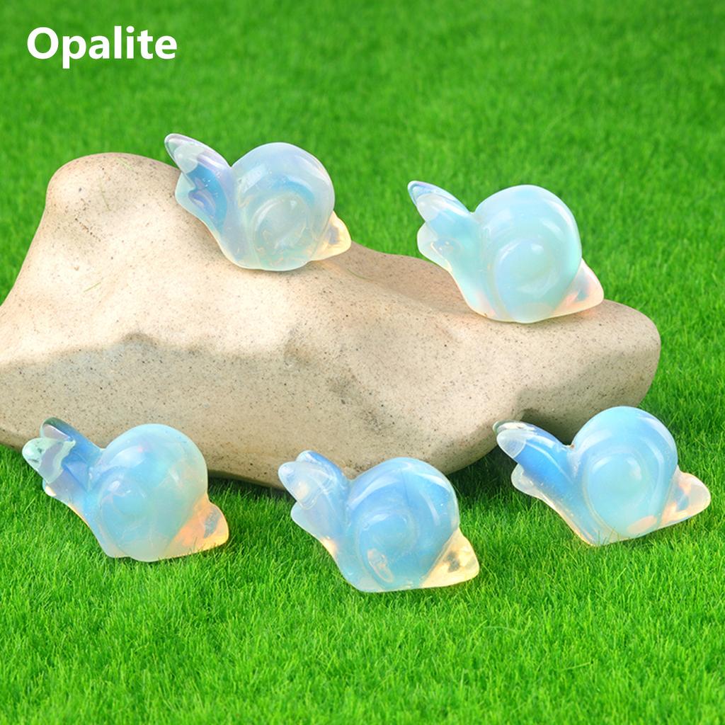 1ks kámen malá ozdoba z přírodního kamene vyřezávaná bytová dekorace ve tvaru šneka 24-28 mm