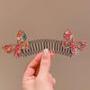Rhinestone U Shape Hair Styling Comb Butterfly Spring Hair Comb Invisible Extra Hair Holder  Girls