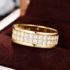 European and American retro-style double-row diamond ring, a fashionable ring for weddings and special occasions, designed for women