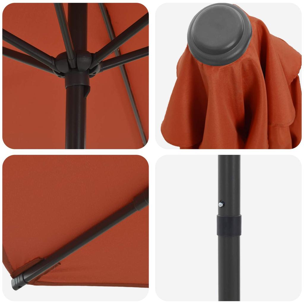 Garden Umbrella with Base 300 X 300 Cm Polyester Rectangular