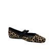 Zapatos de Diseñador con Estampado de Leopardo para Mujer Primavera Otoño Moda Hebilla Baja Zapatos Planos Casuales para Mujer Punta Cuadrada Zapatos Mary Jane para Mujer