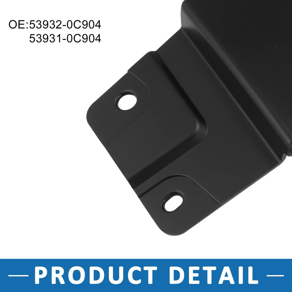 ABSOPRO Nedre frontlyktforlengere Skjermforlengelsespaneler for Toyota Sequoia Svart ABS-plast (Front) 53932-0C904 53931-0C904, 2009-2018,