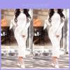 Luxurious Autumn And Winter Women's High Collar Sweater Dress In Solid Color