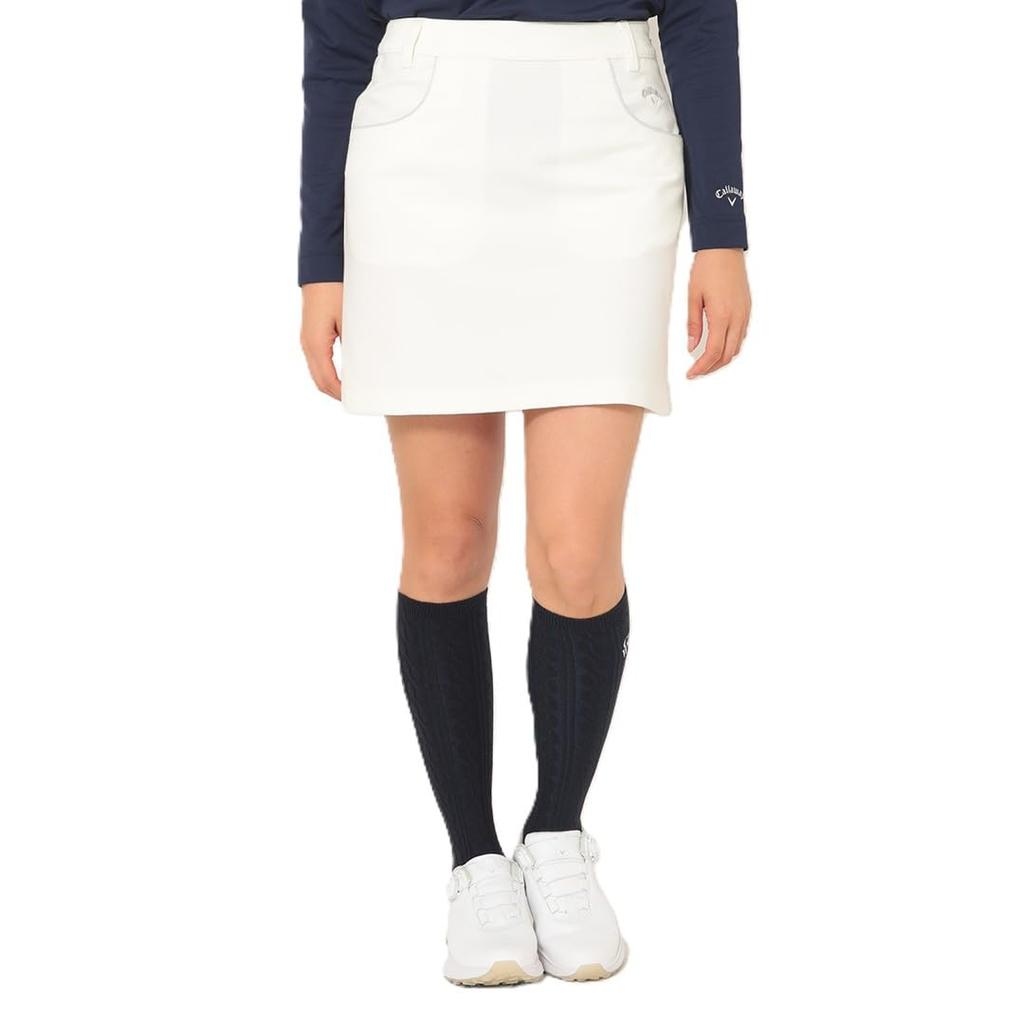 Callaway Stretch Golf Classic Silver Simple Size Women's 8-Way Skirt, Water-Repellent, Line, Design, C25228200, 1030_White