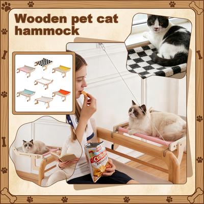 Wooden Cats Hanging Bed, Removable Washable Cats For Sofa, Bedside & Window, All- Pet Bed