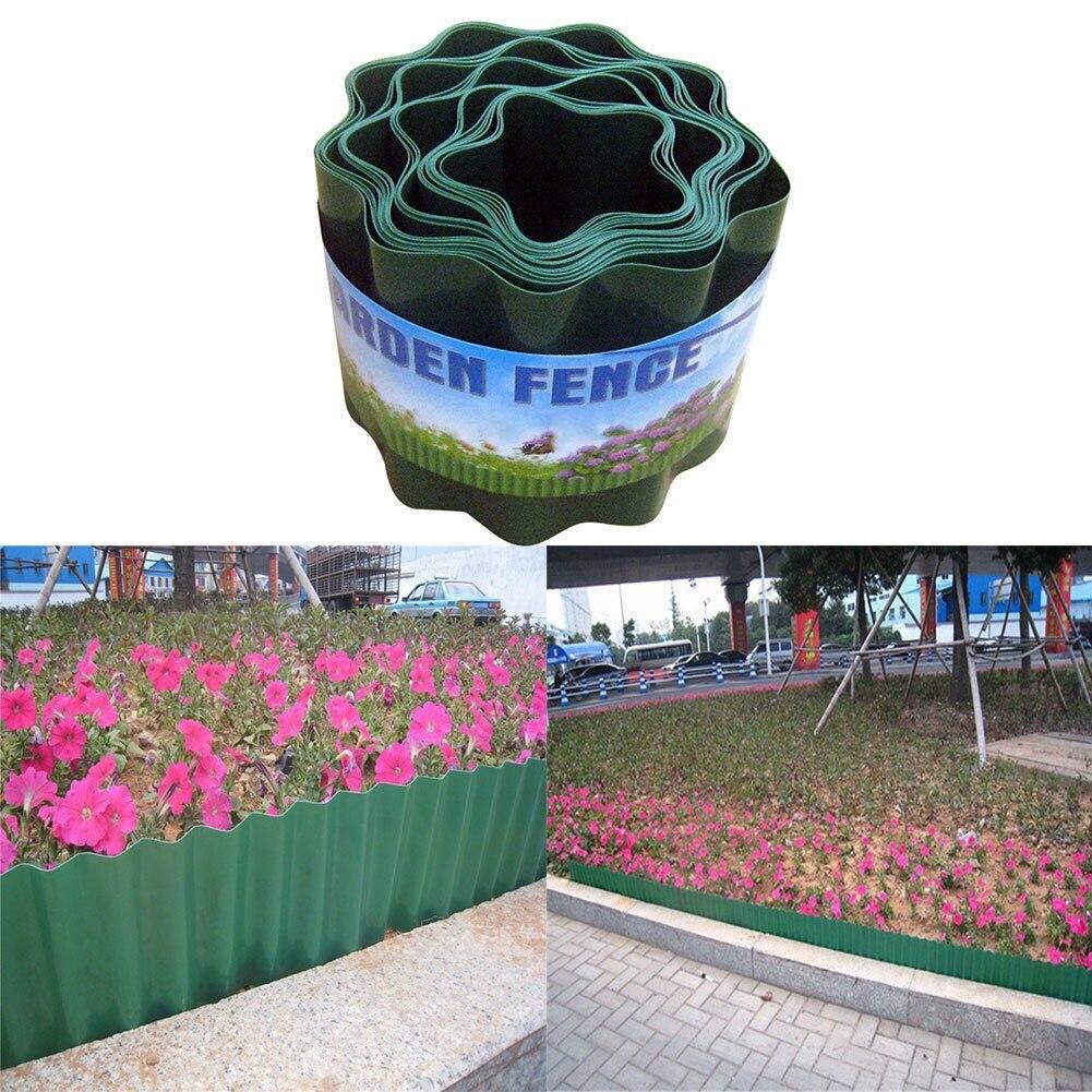 Plastic Grass Fence Path Lawn Wall Gravel Border Tool Garden Edging Green Ripple Landscape