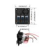 3 Gang 12V/24V LED Rocker Switch Panel Dual USB Port Cigarette Lighter Socket ON Off Switch Panel for Cars Rvs Boats Yachts