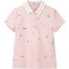 HAZZYS Girls' 2026 Summer Lapel Mercerized Short Sleeve Polo T-Shirt