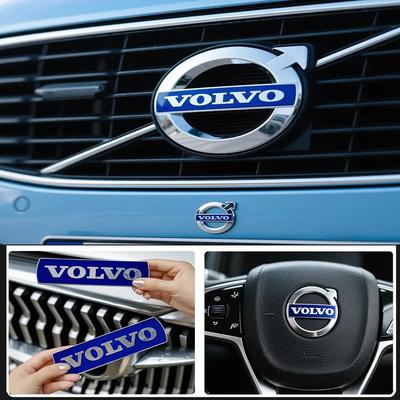 Grelha Frontal do Carro Logótipo/Letras Airbag Decorativas Autocolante 3D/Logótipo do Volante XC60 XC90 S60L S80L S90 V50 V60 C70 S40