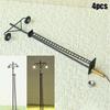 HO Scale Railroad Accessories Set of 4 LED Yard Lamps Designed To Fit Street Stations with Metal Bodies and Voltage Adaptability