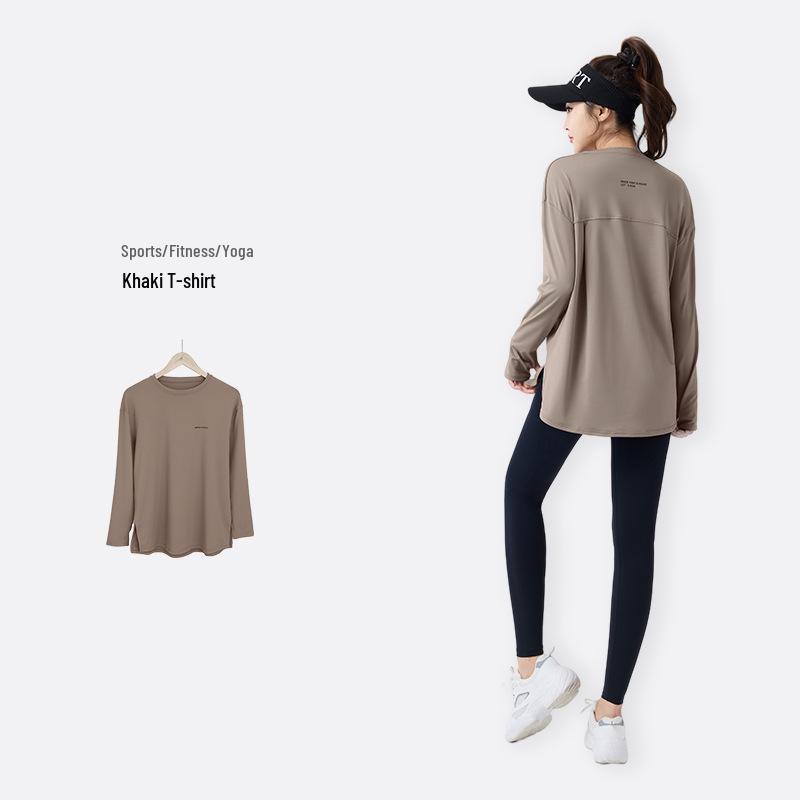 Women's 2026 Three-Piece Yoga Set: Loose Long Sleeve, Tapered Pants, Sporty Letter Vest Fitness Wear