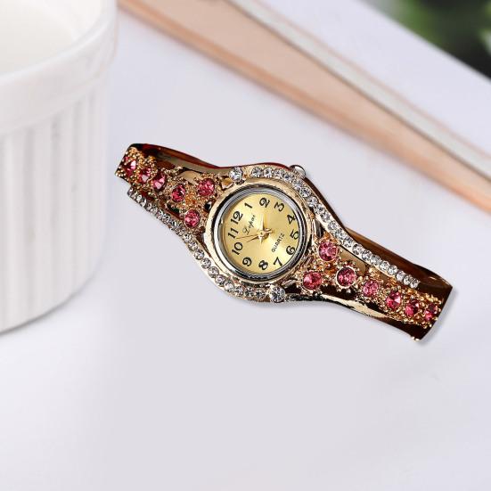 Yousheng Women Bracelet Watch Luxury Colorful Rhinestone Ethnic Style Elegant Round Vintage Ladies Girls Dress Wristwatch Fashion Jewelry Birthday