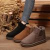 Fashion New Round Head Suede Sexy Warm Casual Work Boots Winter Comfortable Rivet Thick-soled Non-slip Short Boots for Women