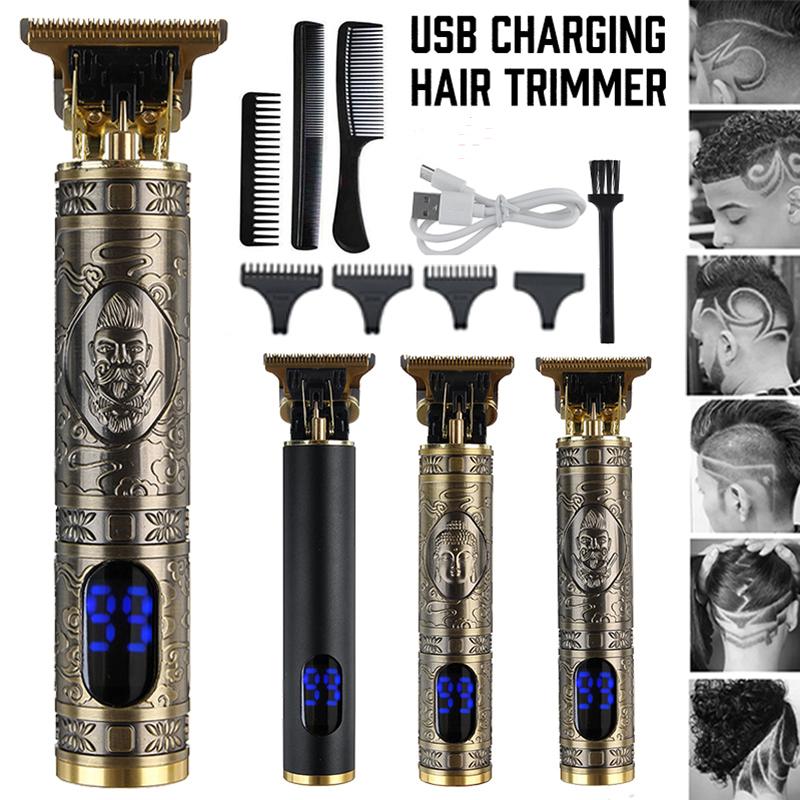 5V 10W USB Rechargeable Electric Hair Clipper Hair Trimmer Beard Razors Men Cordless Baldheaded Haircut Machine With LCD Display New