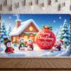 Xmas Background Festive Festive Banner Merry Christmas Banner Castle Scene Holiday Backdrop For Holiday Decoration Family Photo