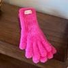 Y2K Soft Plush Finger Gloves  Anti-cold Mittens Personality Candy Color Gloves  Gifts