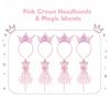 8-48Pcs Glitter Star Magic Wand Fairy Wand Tassel Glitter Sequins Princess Crowns Headband for Kids Birthday Party Gifts Wedding