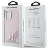 Karl Lagerfeld Silicone Shadow Metal Initial Magsafe - Etui Iphone 16 (Różowy)