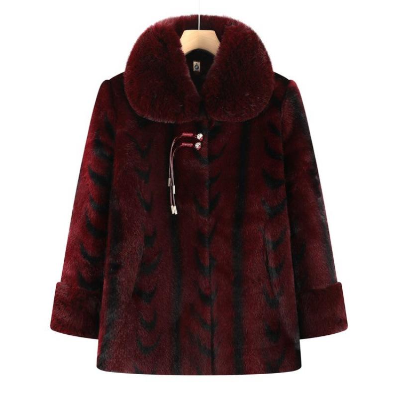 Leisure Loose Faux Fur Outcoat Korean Ladies Plush Coat Spring Autumn Women Long Sleeves Fur Jacket